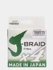 Леска плетёная Columbia J-Braid X4, 135 м, зелёная