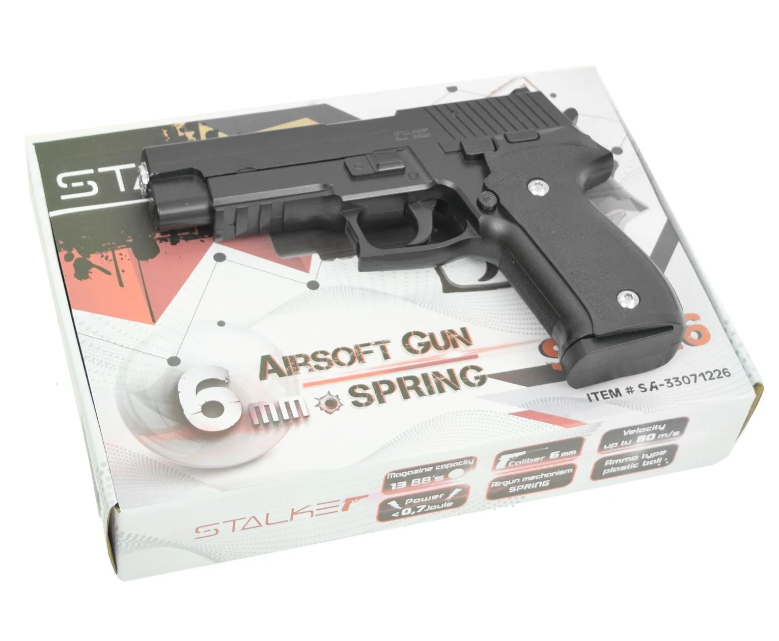 Страйкбольный пневматический пистолет Stalker SA226 Spring (Sig Sauer P226) воздушка 6 мм