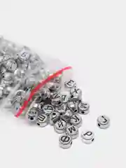 Серебряный бусины с буквами, бусины буквы, круглые, 150шт, русские, арабские