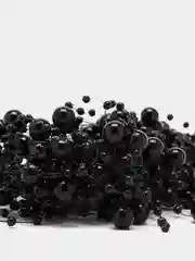 Черный бусины на леске 1,2м, 10 штук