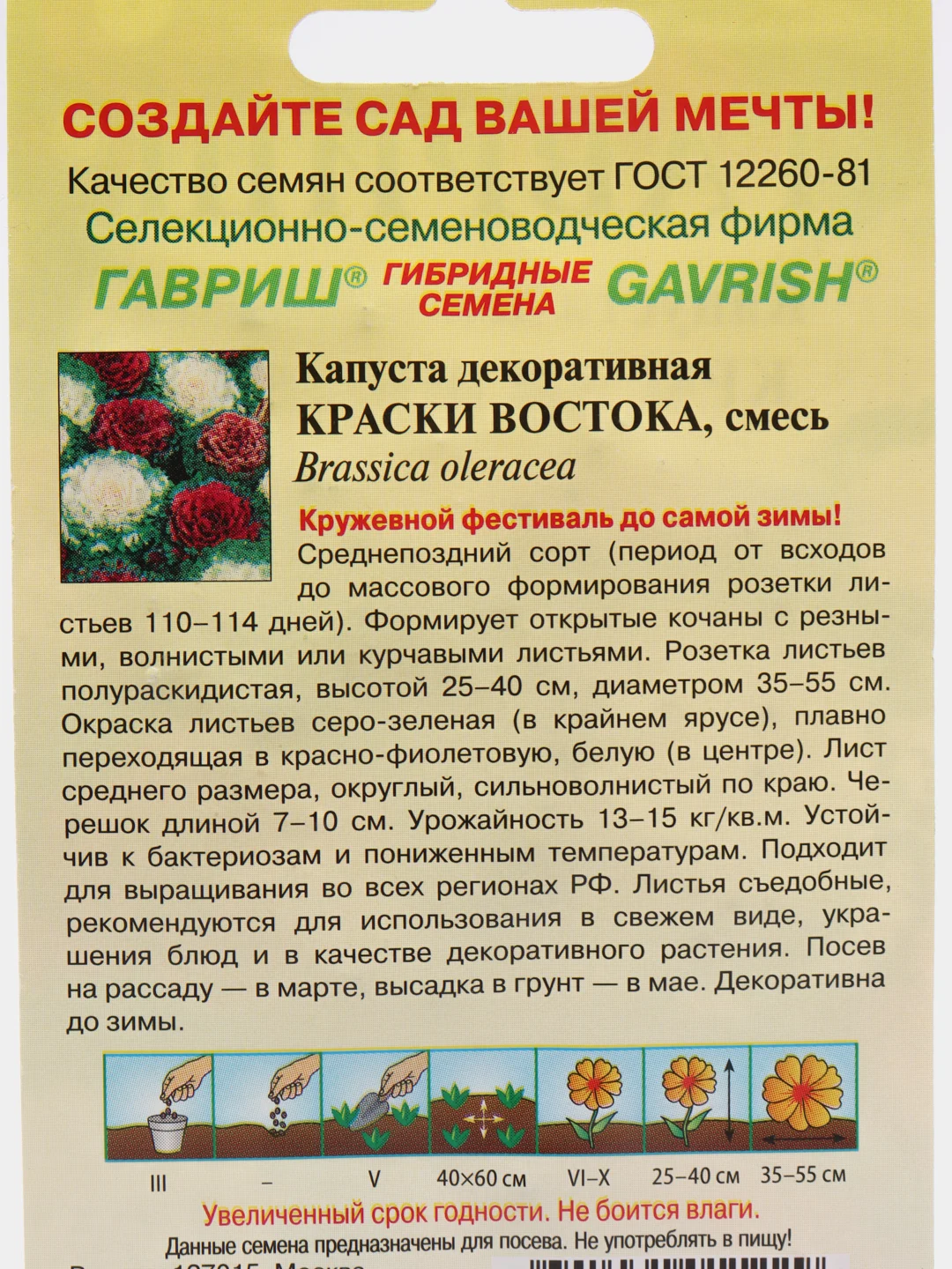Семена цветов капусты декоративной "Краски востока"