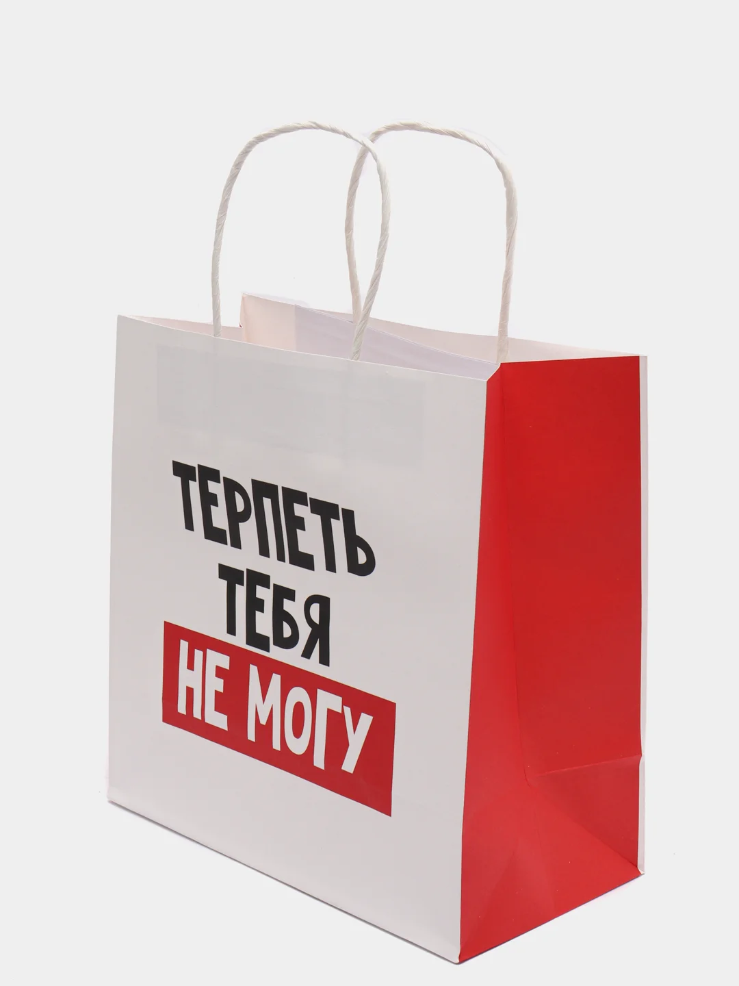 Пакет подарочный "Терпеть тебя не могу", 22 х 22 х 11 см