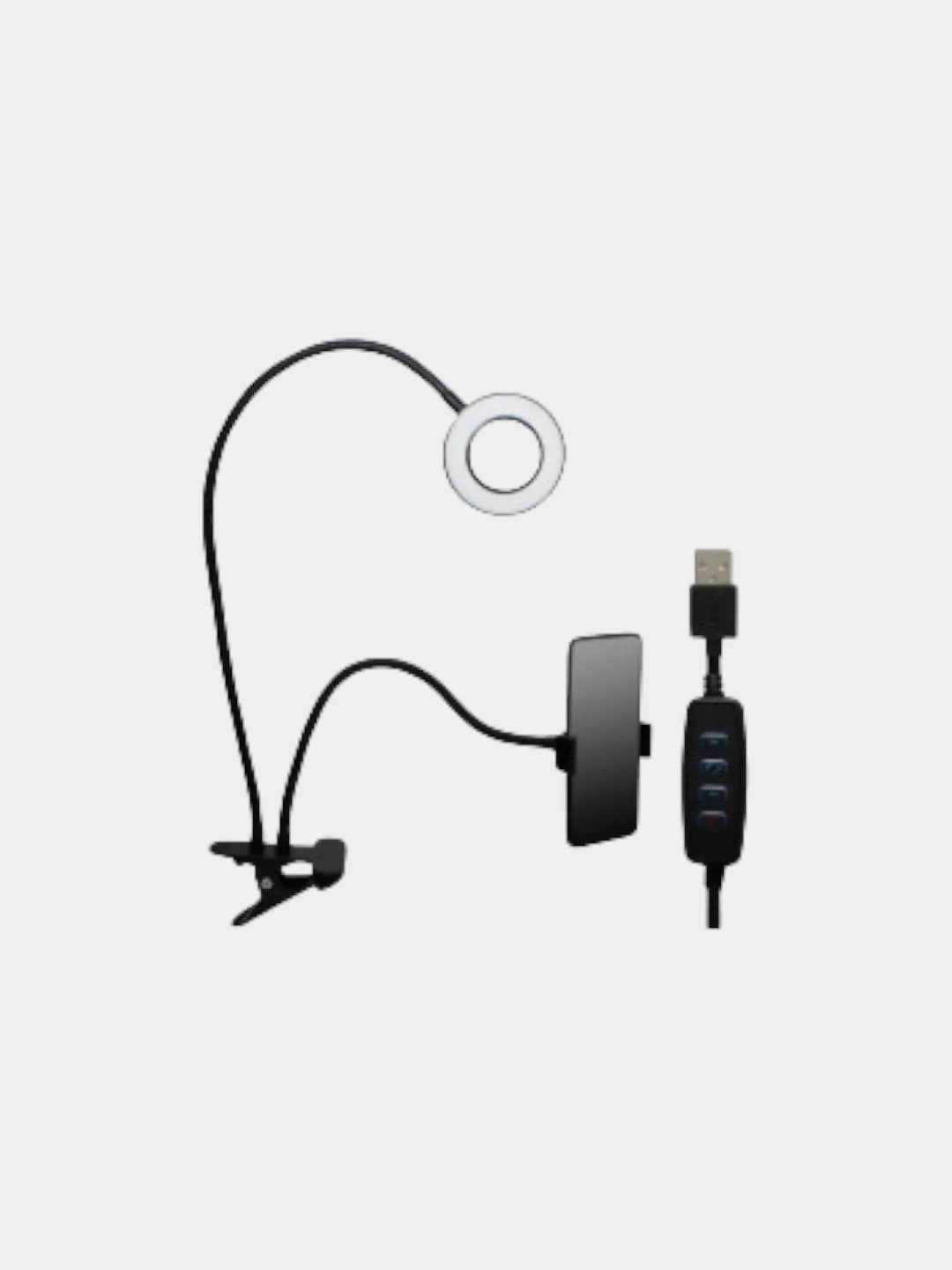 Лампа кольцо для селфи с прищепкой, держатель, 2 в 1, USB