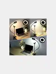 Лампа кольцо для селфи с прищепкой, держатель, 2 в 1, USB