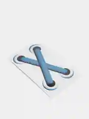 Синий 3d наклейка на авто "Шнурки"