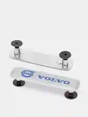 Комплект шильдиков металлических с эмблемой авто "VOLVO" и 4 винтовыми креплениями (Пара)