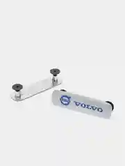 Комплект шильдиков металлических с эмблемой авто "VOLVO" и 4 винтовыми креплениями (Пара)