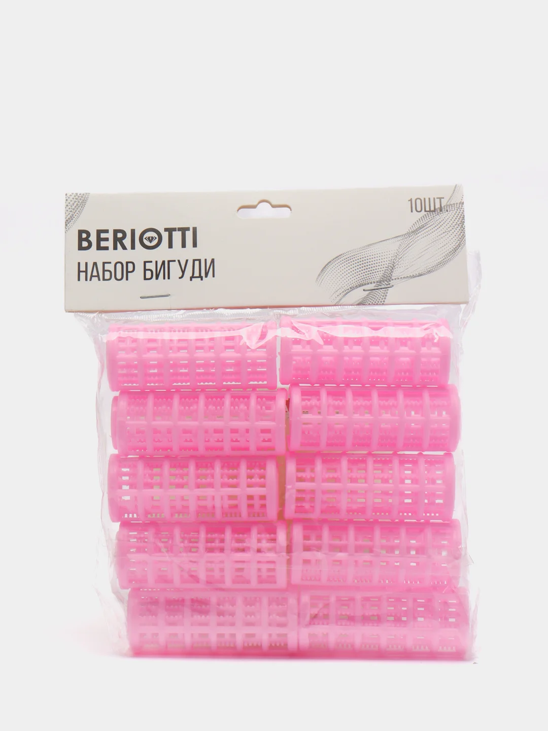 Розовый бигуди для волос BERIOTTI, 10 шт, 6,8 х 2,5 см
