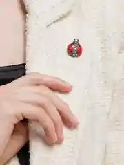 Красный брошь женская "Божья коровка"