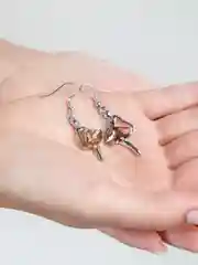 Серебряный серьги висячие / Серьги с камнем / Застежка петля