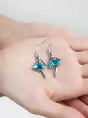 Бирюзовый серьги висячие / Серьги с камнем / Застежка петля