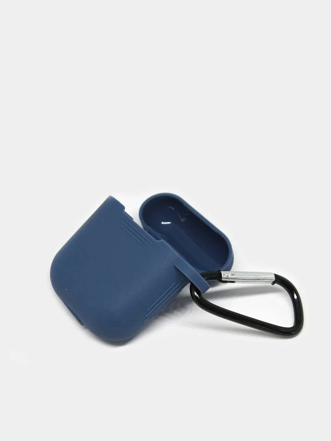 Темно-синий чехол для AirPods 1/2 с карабином