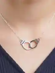 Серебряный цепочка с подвеской, цепочка с подвеской наручники, бюжутерное серебро, бюжутерия