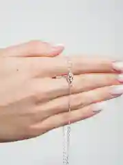 Серебряный цепочка с подвеской, цепочка с подвеской наручники, бюжутерное серебро, бюжутерия