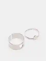 Серебряный парные кольца с сердечком