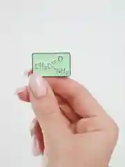 Зеленый металлический значок "Химия"