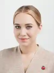 Бордовый брошь женская "Божья коровка"