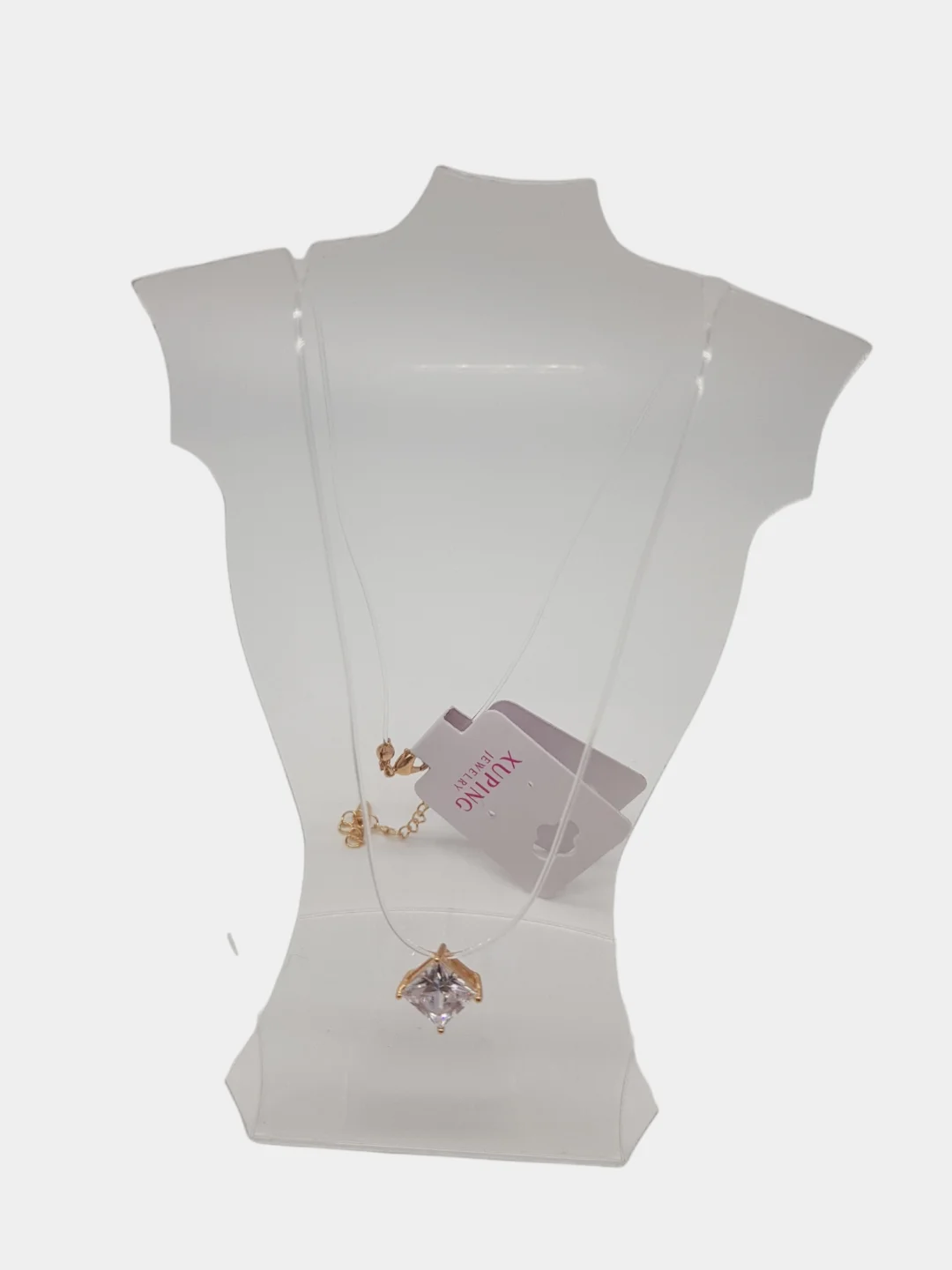 Циркон на силиконовой леске, Xuping Jewelry, микродермал, циркон на шею