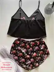Пижама женская, пижама с шортами, домашняя одежда, шелковый комплект, ночная одежда