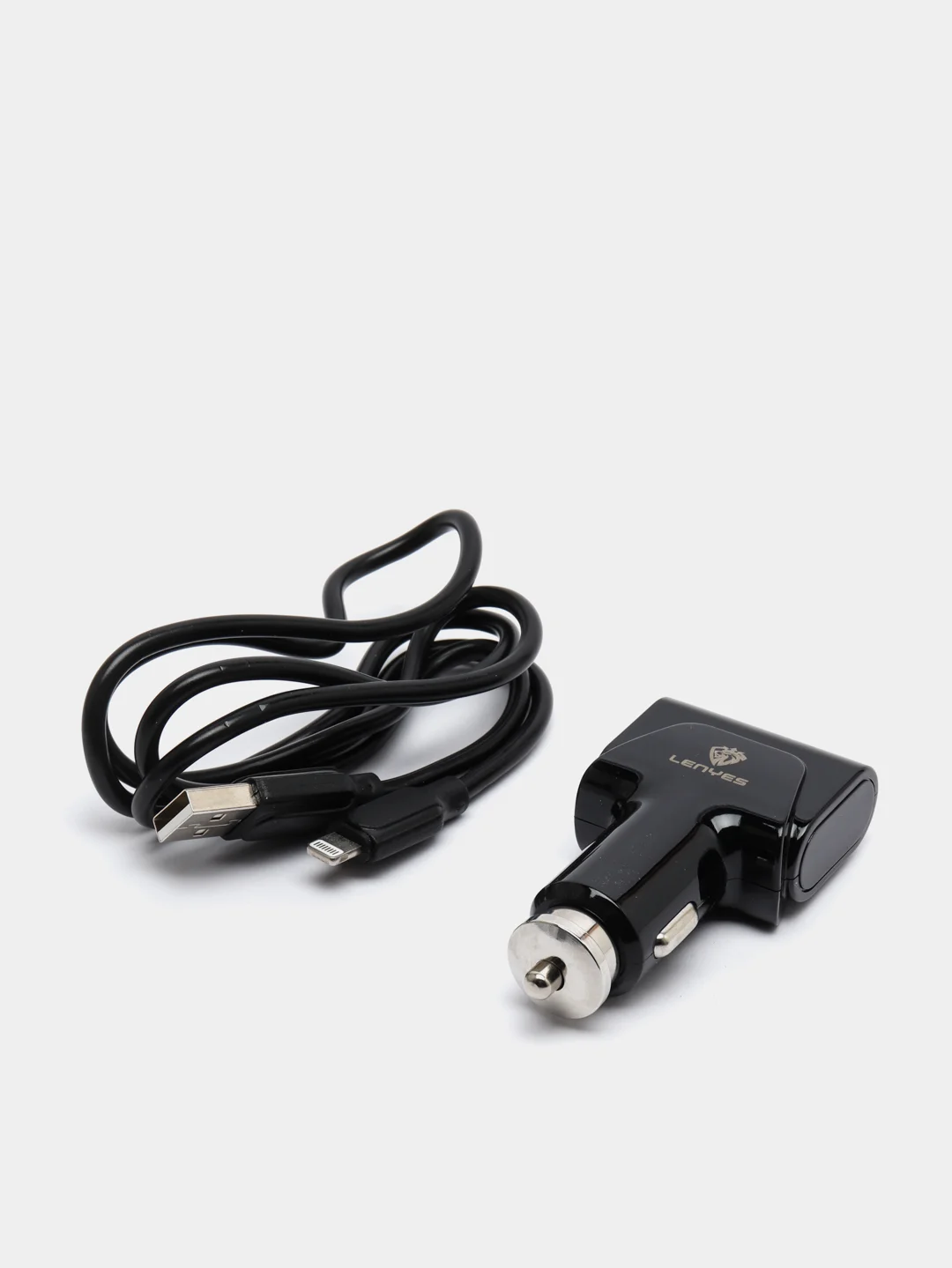 Черный зарядка / Зарядное устройство в машину Type-C / Lightning / microUSB КАБЕЛЬ В КОМПЛЕКТЕ