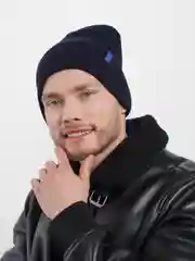 Темно-синий шапка с отворотом, для мужчин и женщин