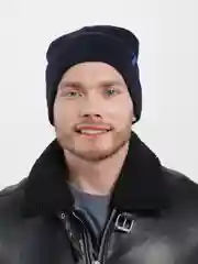 Темно-синий шапка с отворотом, для мужчин и женщин