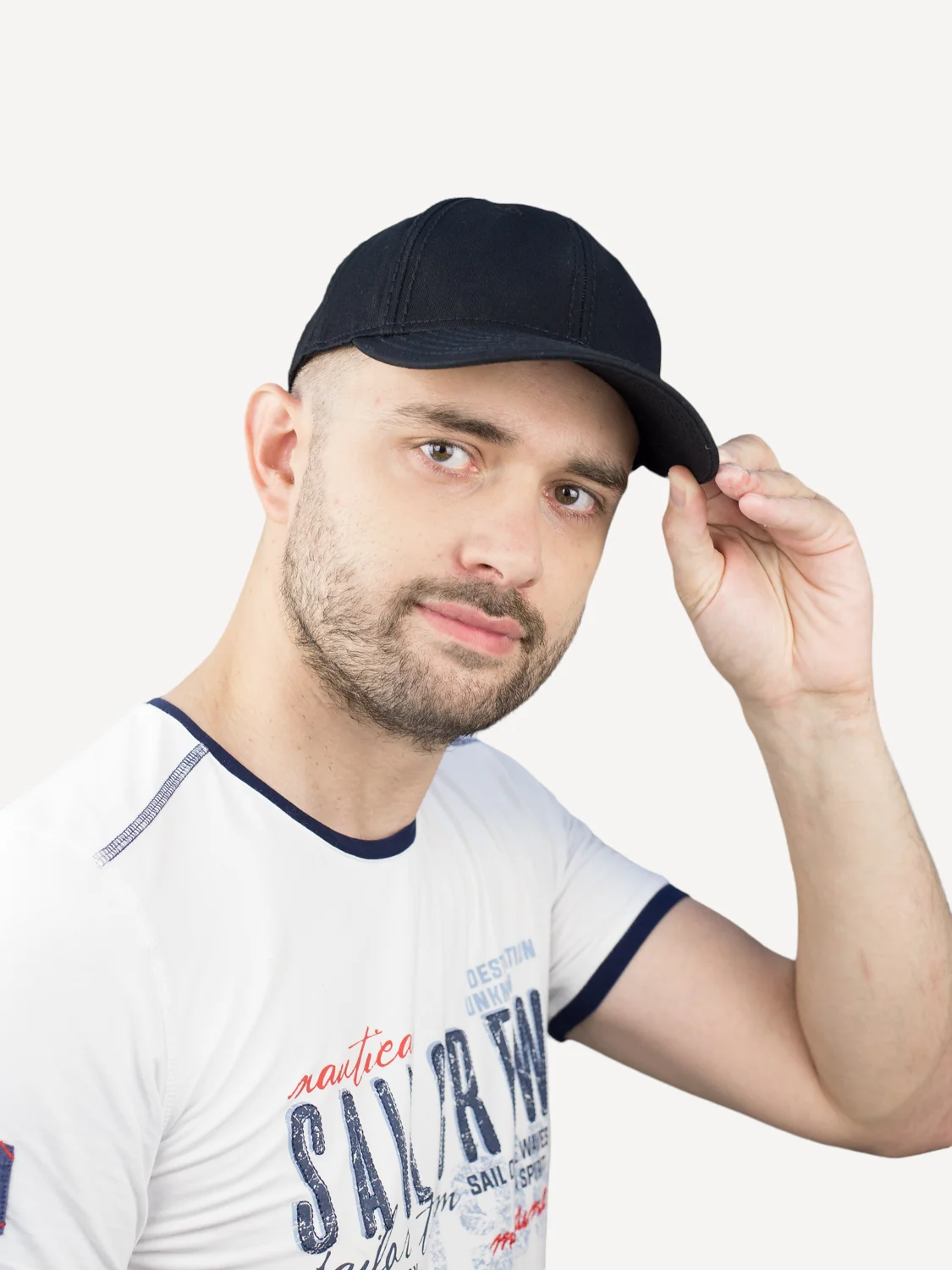 Бежевый бейсболка LERAY "Чарли", однотонная, унисекс, хлопок, 56-58