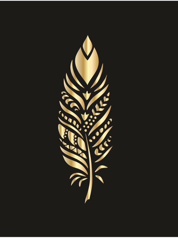Трафарет пластиковый Luxart Template Перо, 60 х 40 см, 1,5-2 мм