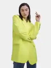 Лимонный пиджак женский, оверсайз, удлиненный