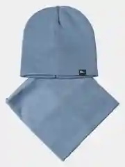 Синий меланж шапка со снудом для мальчика Grandcaps к.48774