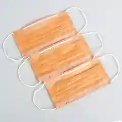Маска медицинская, четырехслойная, оранжевый цвет