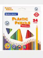 Карандаши цветные пластиковые BRAUBERG PREMIUM, 6/12/18/24/36цв трехгранные, грифель 3 мм