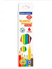 Карандаши цветные пластиковые BRAUBERG PREMIUM, 6/12/18/24/36цв мягкиe,яркие,шестигранные