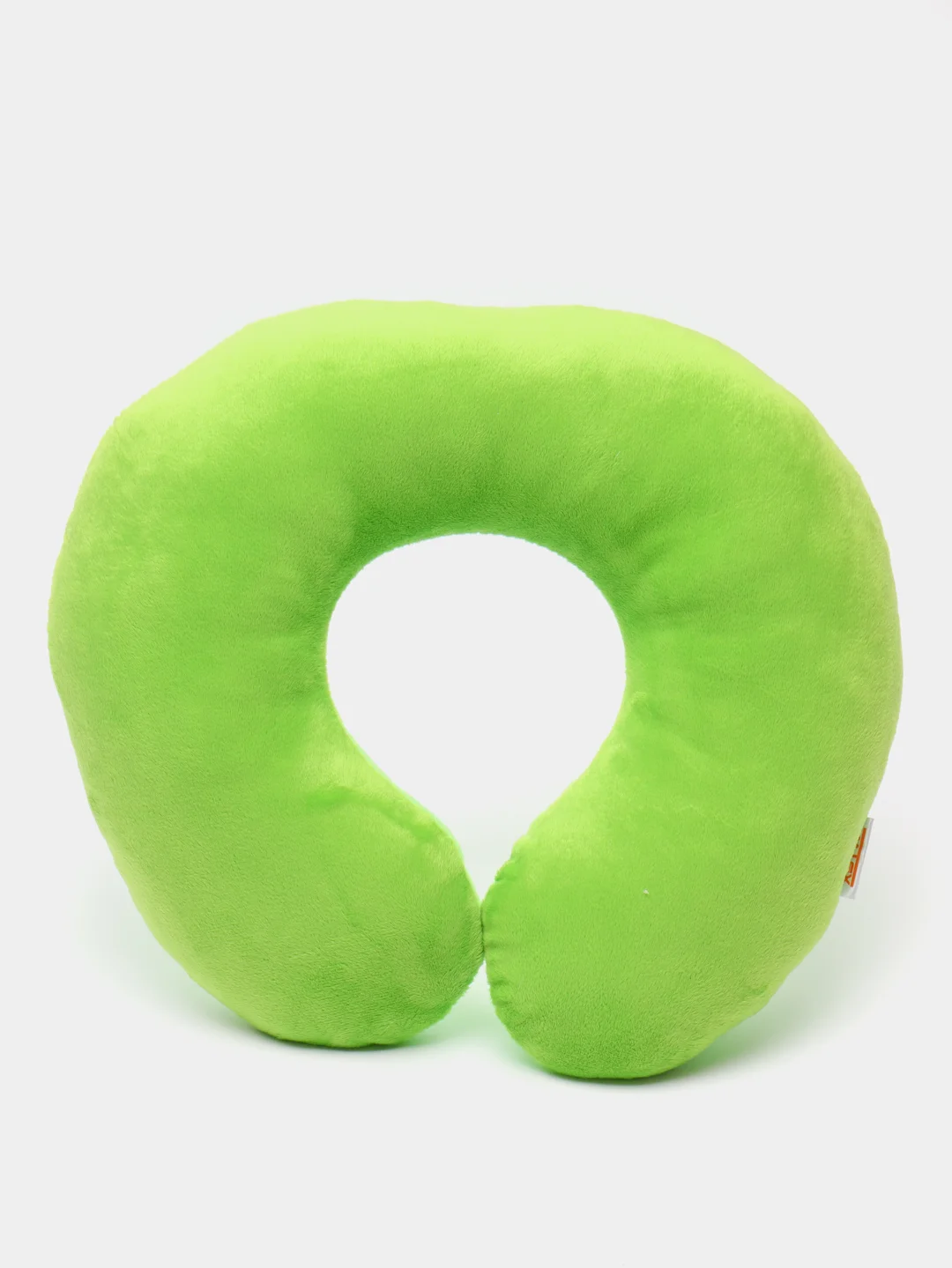 Лайм подушка дорожная MATEX "BAGEL",  для поддержки головы и шеи, мех, 37 х 35 х 9 см