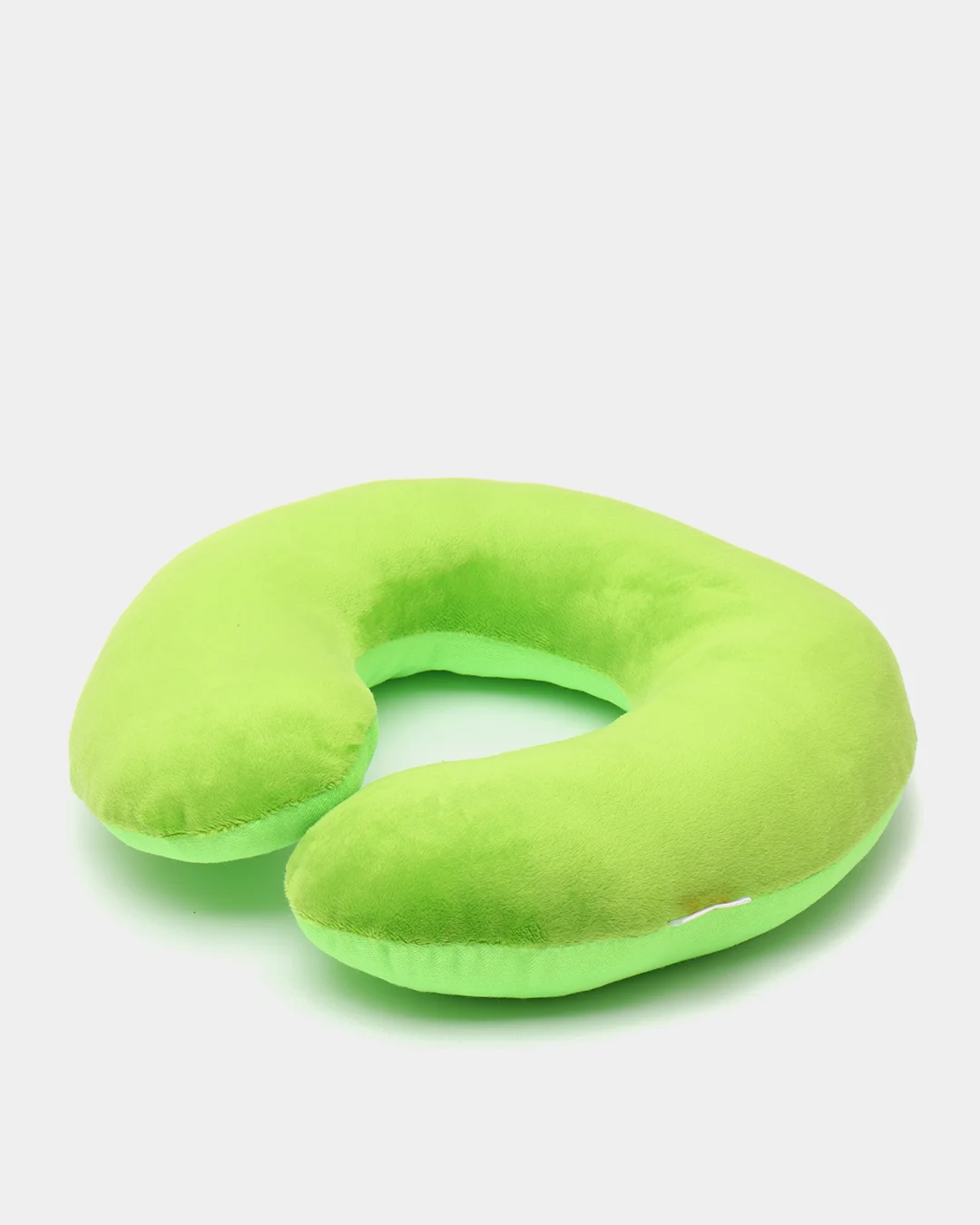 Лайм подушка дорожная MATEX "BAGEL",  для поддержки головы и шеи, мех, 37 х 35 х 9 см