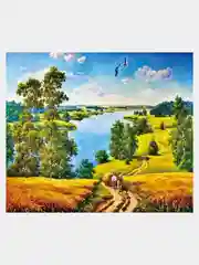 Алмазная мозаика "Летний пейзаж" 40*50 см на подрамнике