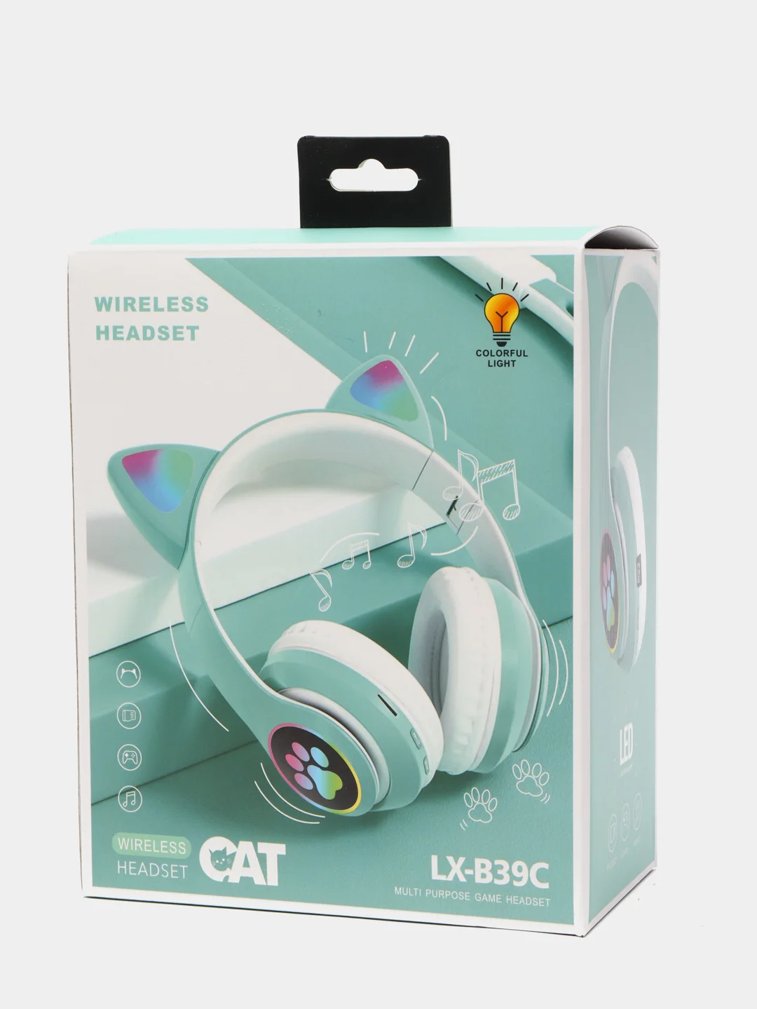Зеленый беспроводные Bluetooth наушники с кошачьими светящимися ушками, Cat Ear VZV-23M