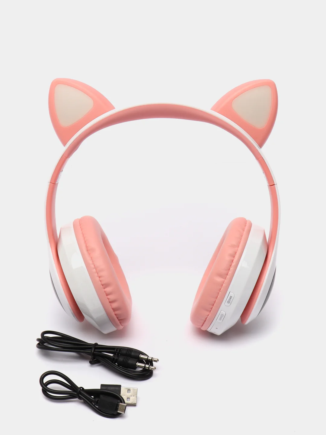 Розовый беспроводные Bluetooth наушники с кошачьими светящимися ушками, Cat Ear VZV-23M