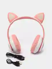 Розовый беспроводные Bluetooth наушники с кошачьими светящимися ушками, Cat Ear VZV-23M