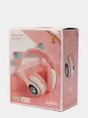 Розовый беспроводные Bluetooth наушники с кошачьими светящимися ушками, Cat Ear VZV-23M