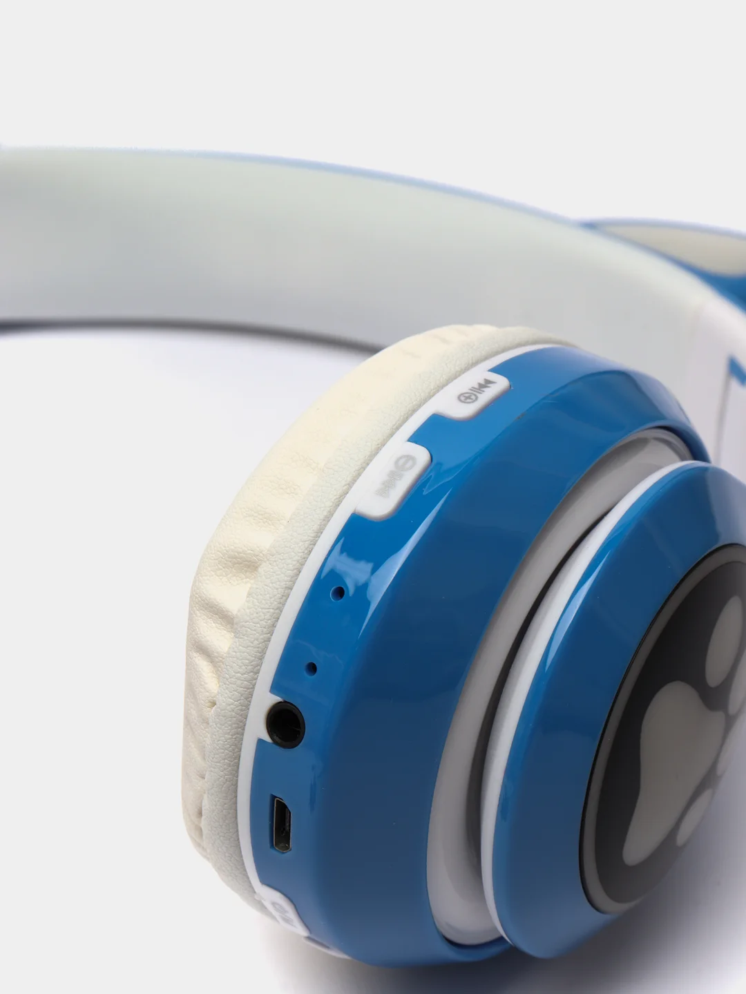 Голубой беспроводные Bluetooth наушники с кошачьими светящимися ушками, Cat Ear VZV-23M