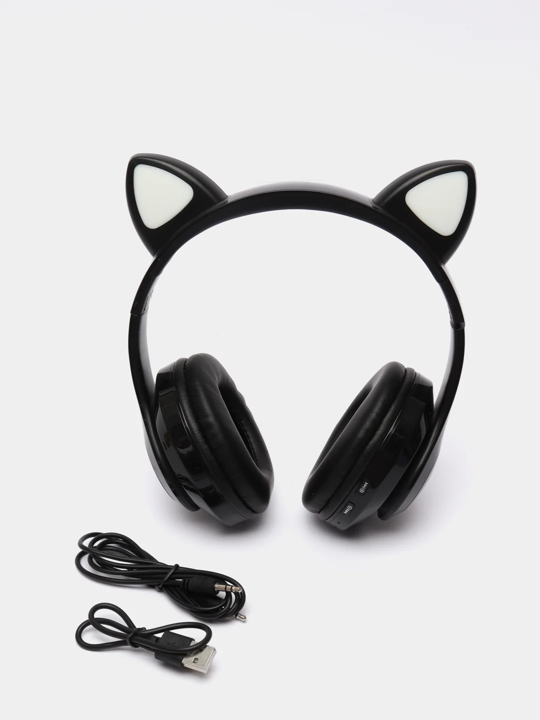 Черный беспроводные Bluetooth наушники с кошачьими светящимися ушками, Cat Ear VZV-23M