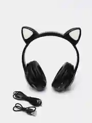 Черный беспроводные Bluetooth наушники с кошачьими светящимися ушками, Cat Ear VZV-23M