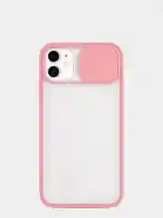 Розовый матовый полупрозрачный чехол iPhone 12 6.1 с защитой камеры
