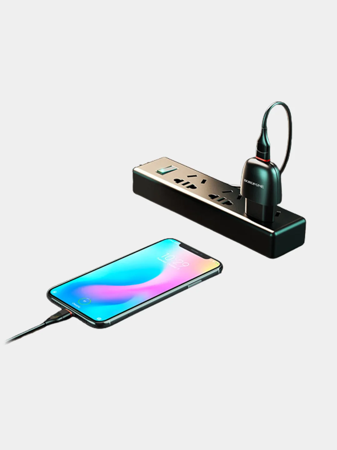 Сетевое зарядное устройство (СЗУ) BOROFONE BA49A набор с кабелем Type-C и без кабеля