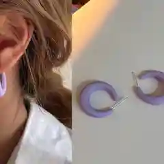 Синий меланж серьги яркие
