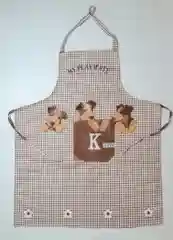 Фартук кухонный женский в клетку, коричневый