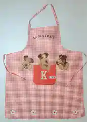 Фартук кухонный, женский, в клетку, красный