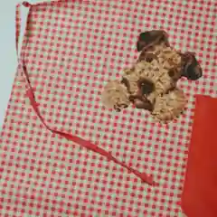 Фартук кухонный, женский, в клетку, красный