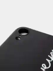 Серый чехол силиконовый c надписями для iPhone 11, pro, XR, X / XS, 7/8, 6/6S, 5 SE
